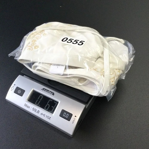 NWT Cupshe Womens Ivory Gold Triangle Bikini Swimsuit Set 2 Piece Medium/Large - Picture 13 of 14